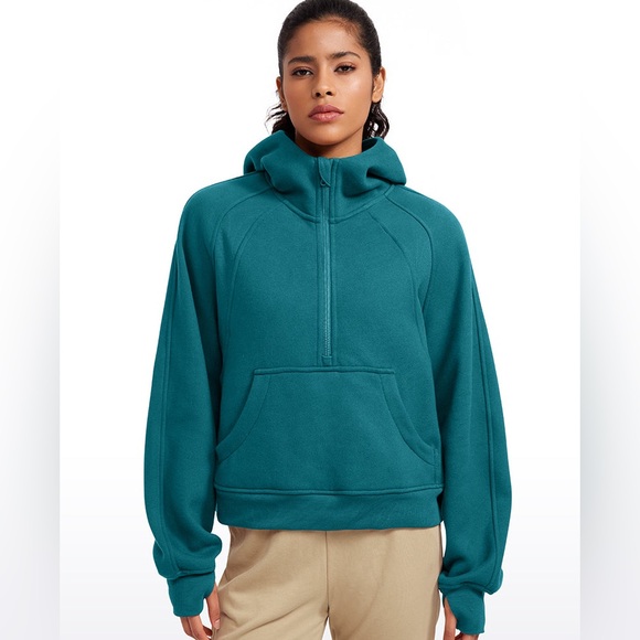 CRZ YOGA Tops - NWT CRZ Half Zip Fleece Lined Hoodie, size S